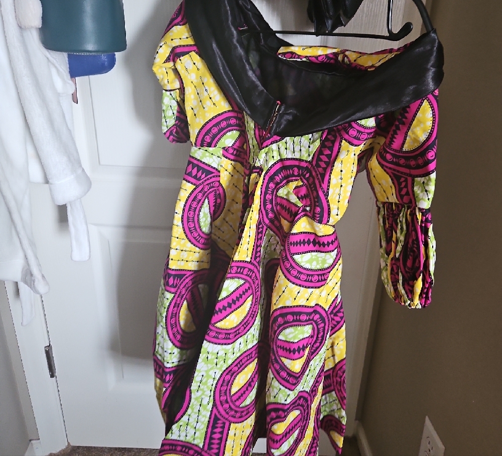 Vibrant Yellow and Pink Patterned Dress